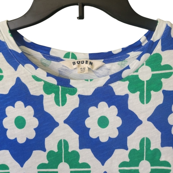Boden Jersey T-Shirt Medi Dress Size 6 Cotton Leah Print Green Blue $78.00 - Picture 4 of 10